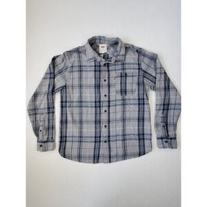 Levi's Gray Navy Plaid Flannel Shirt Men's Large